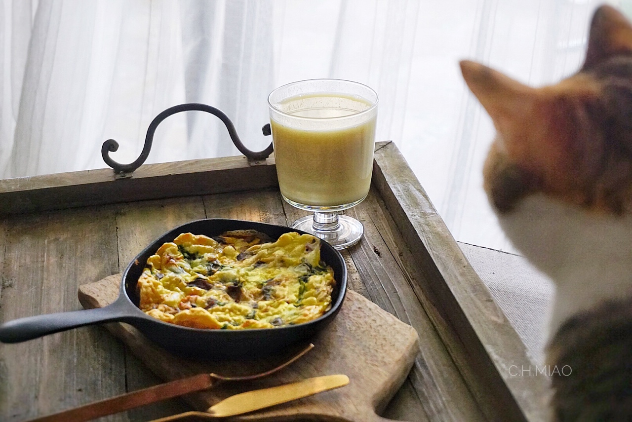 蘑菇菠菜奶酪早餐蛋饼丨健康·烘焙