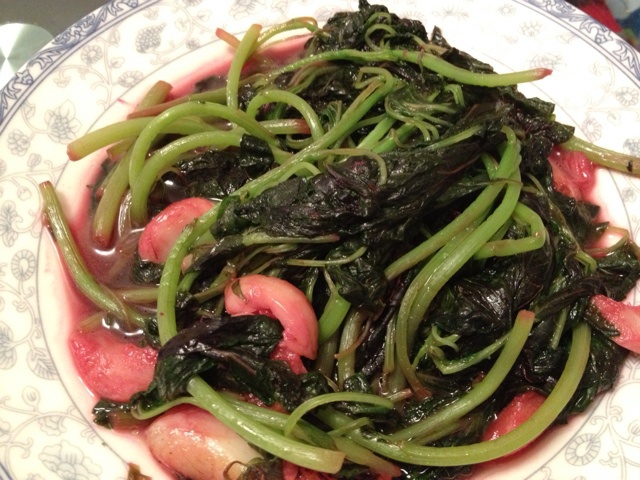 蒜炒红米苋