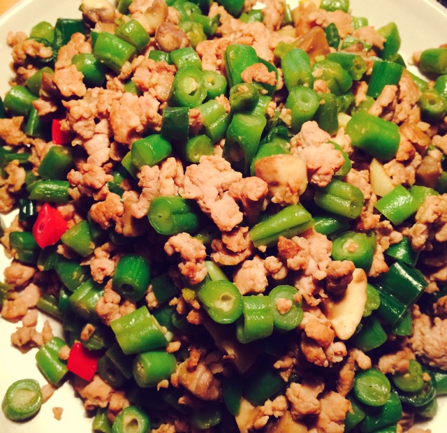 肉沫豆角下饭菜