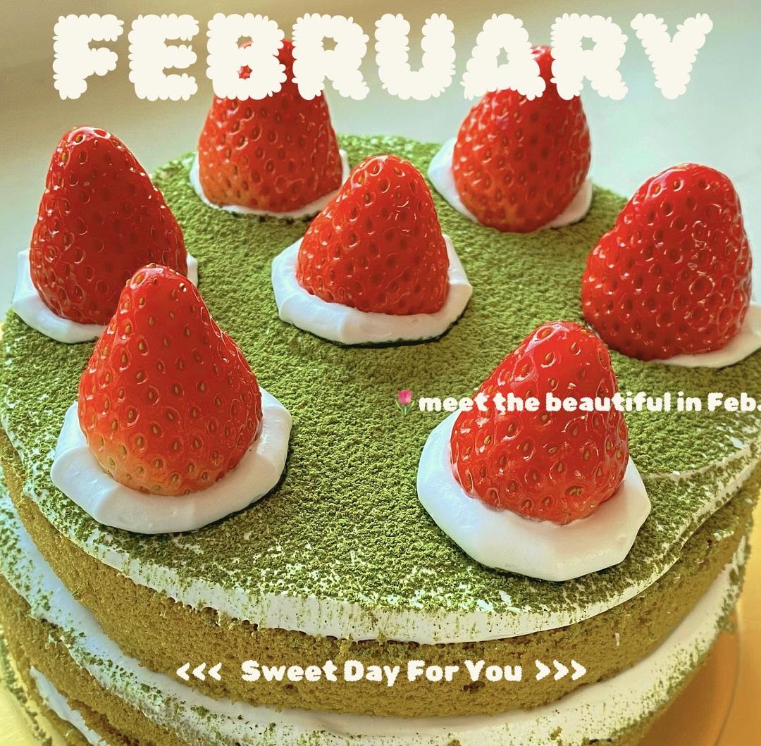 六寸抹茶戚风蛋糕