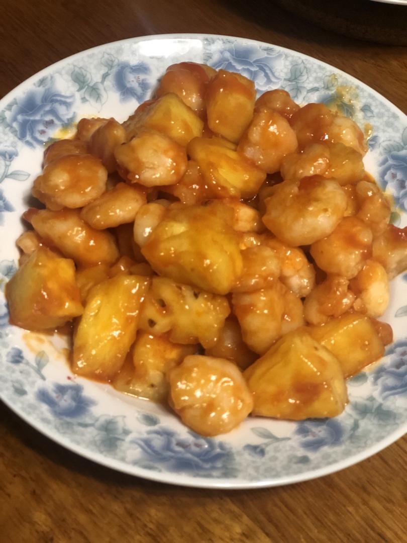茄汁凤梨虾仁