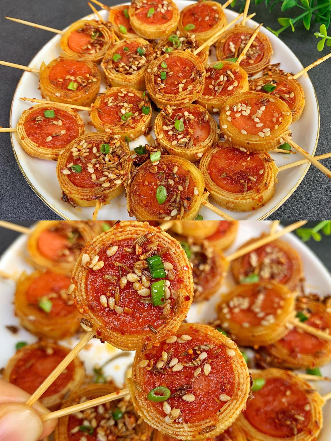 5分钟搞定豆皮火腿卷，比炸串好吃的做法