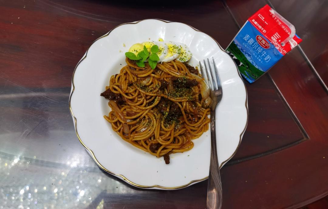 比餐厅好吃的黑椒牛柳意面🍝零失败简单教程