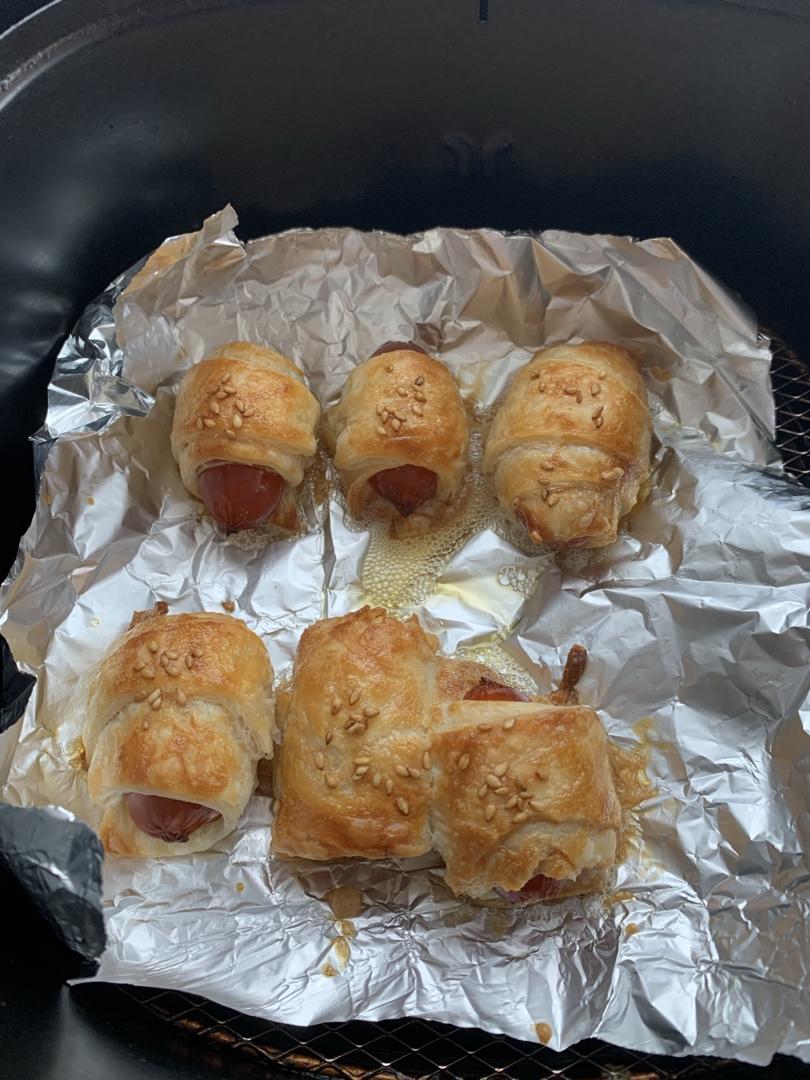 快手早餐：手抓饼变可颂面包（空气炸锅）