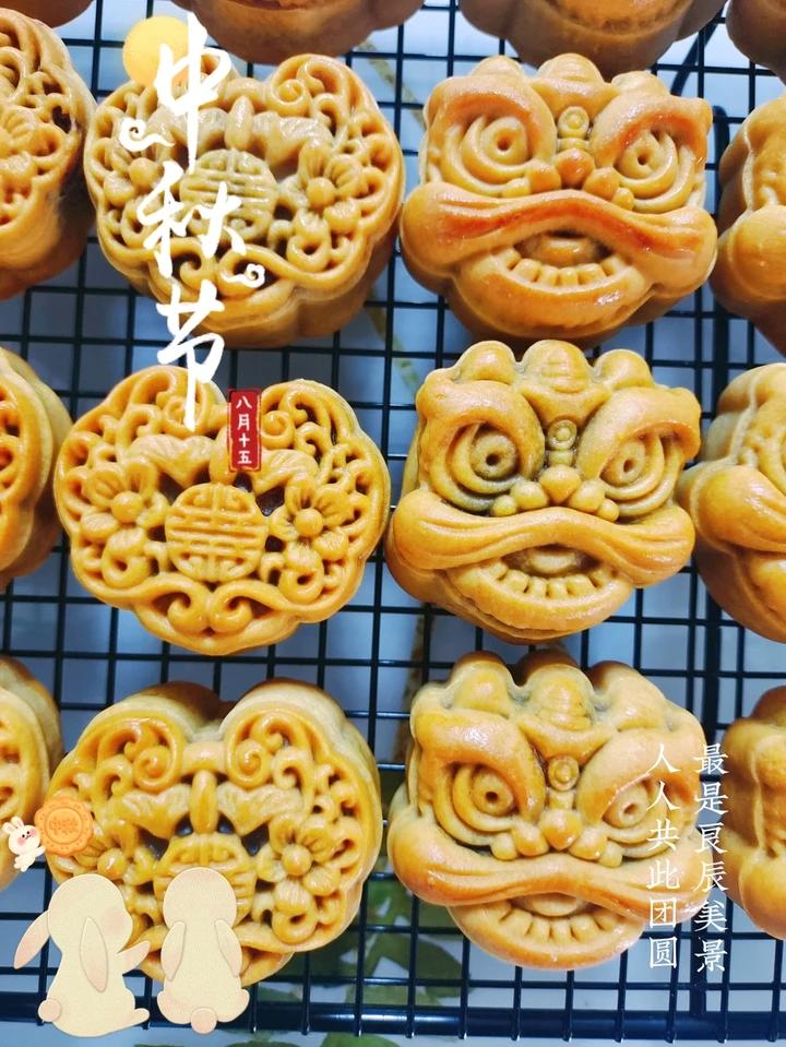 广式豆沙蛋黄月饼（步骤超详细，新手适用）