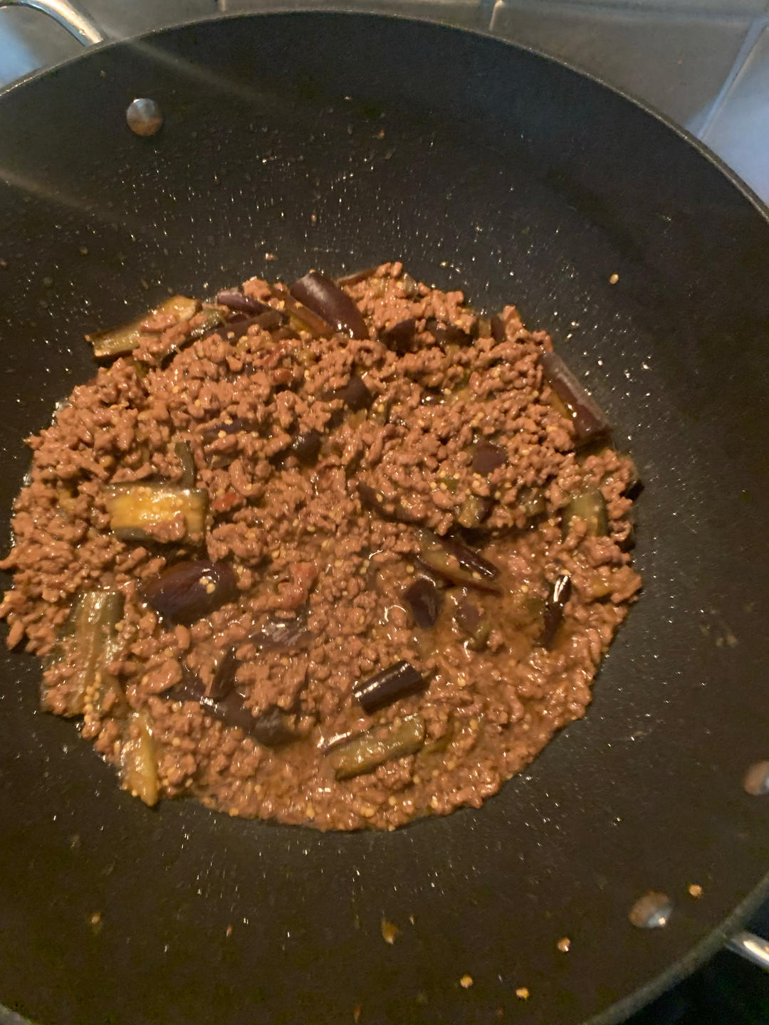 茄子鲍汁炒肉末