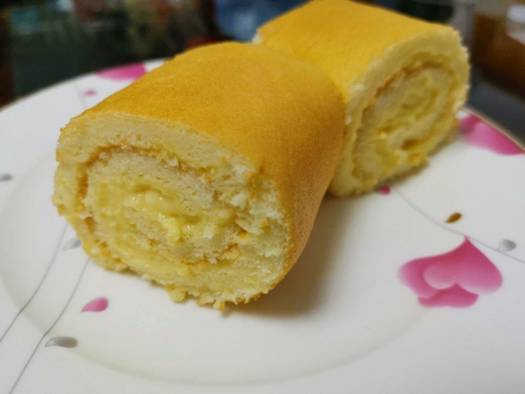 材料最简单的【低卡蛋糕卷】卡仕达戚风卷