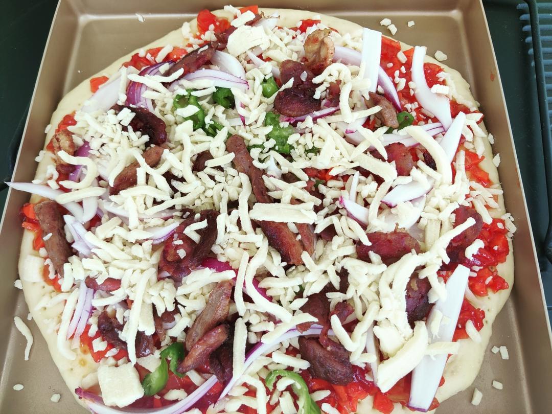 自制懒人披萨🍕全网最快手做法！