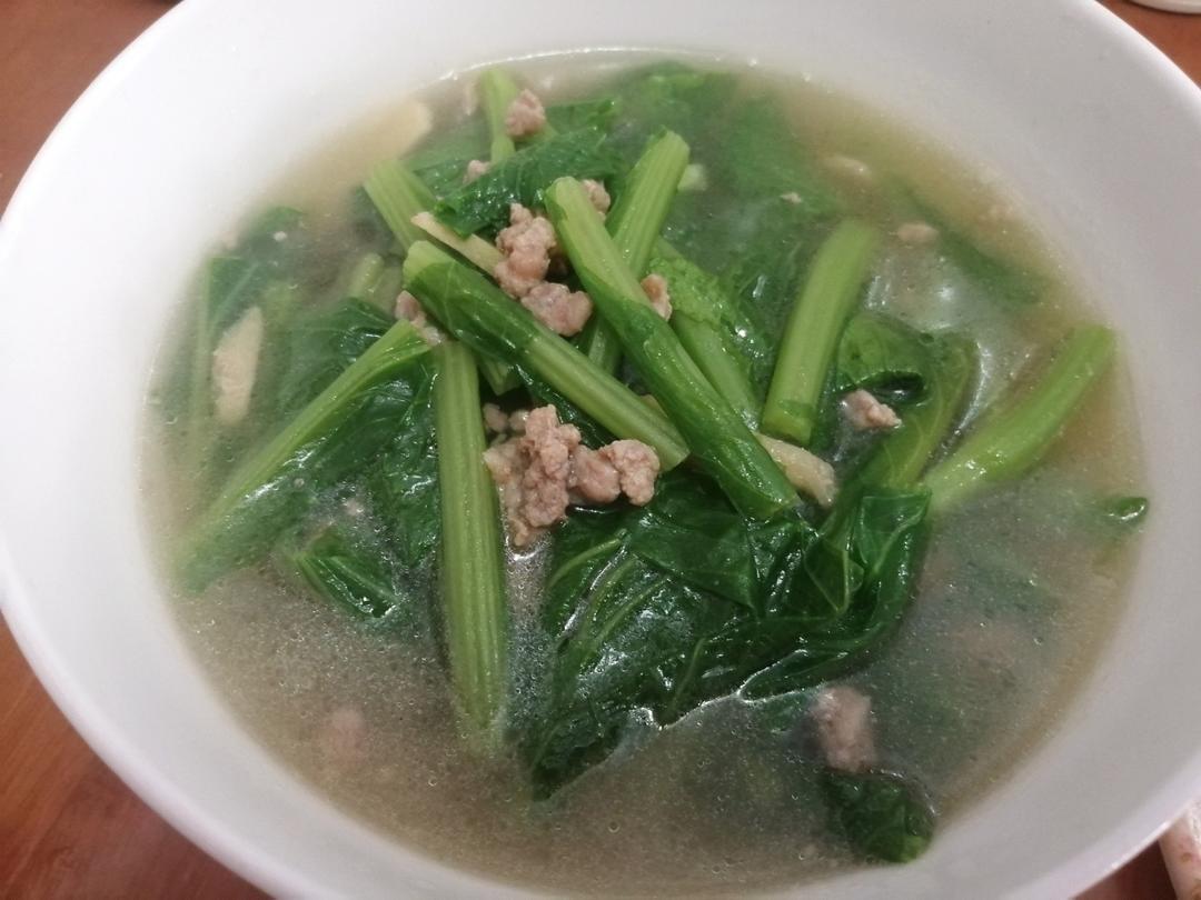 皮蛋肉沫芥菜汤