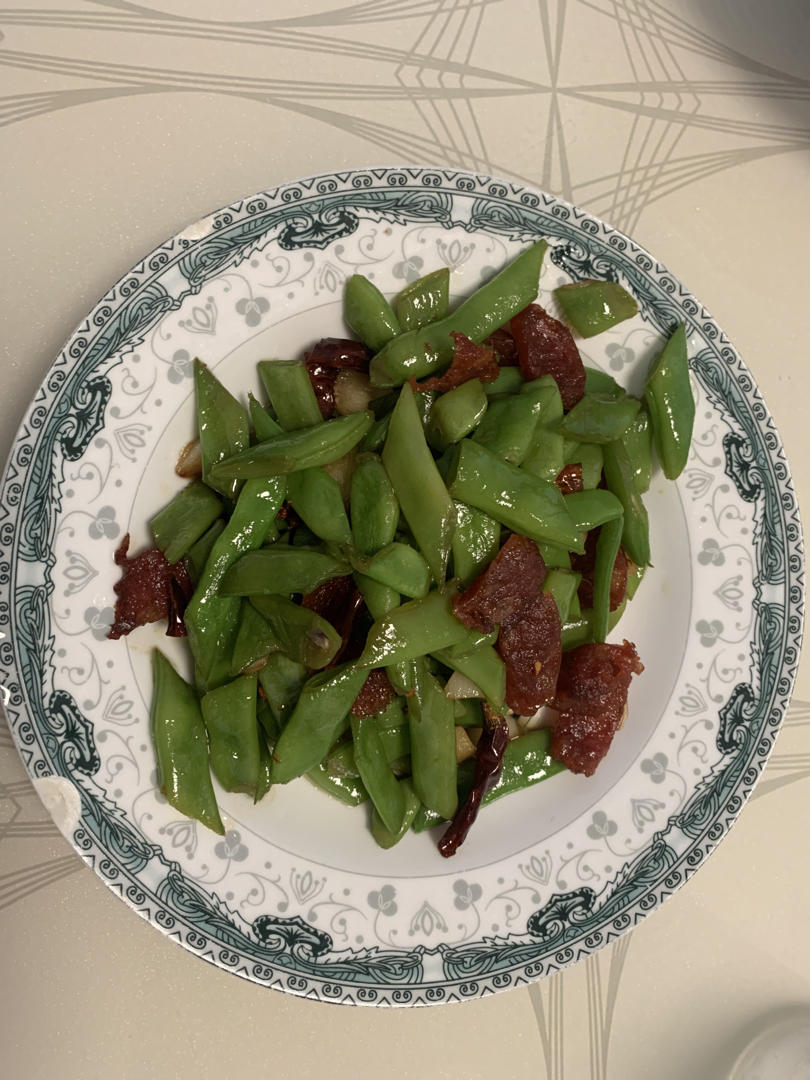 ㊙️腊味‼️四季豆炒腊肠‼️美味家常