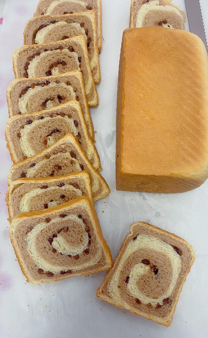 Sara吐司系列五：高颜值抹茶蜜豆双色吐司