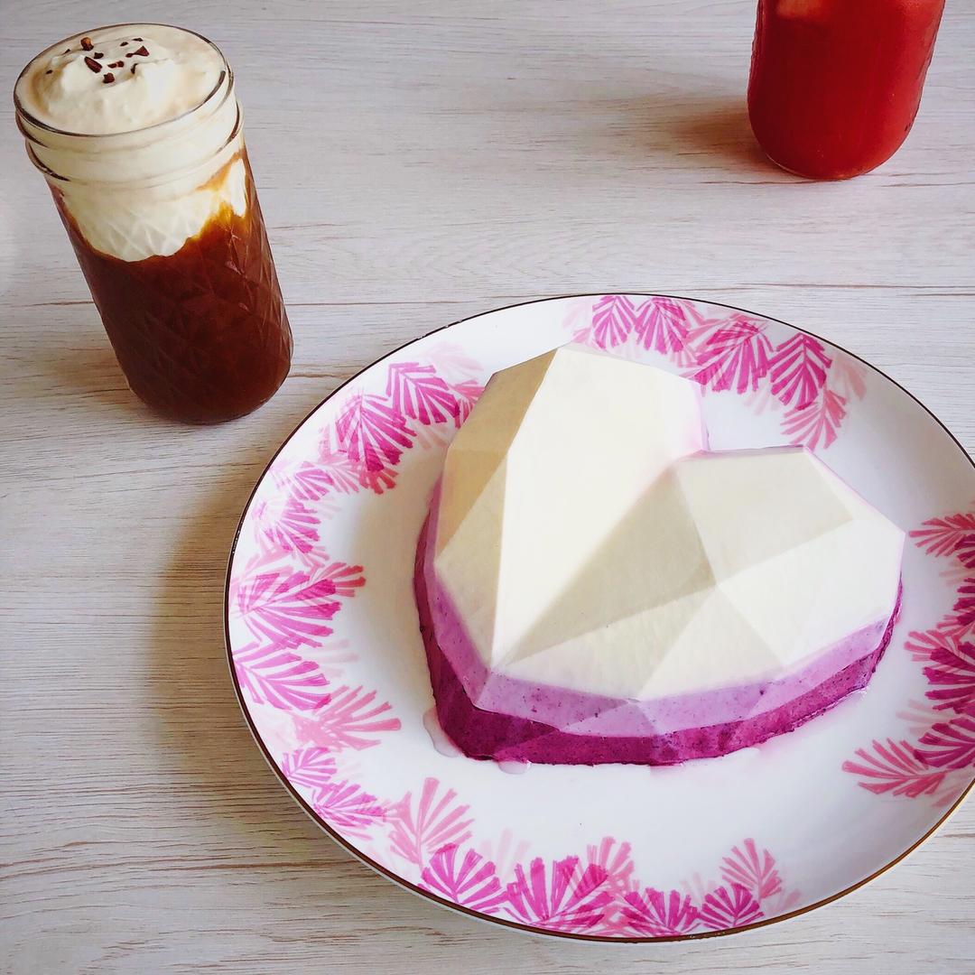 渐变蓝莓冻芝士蛋糕（免烤）