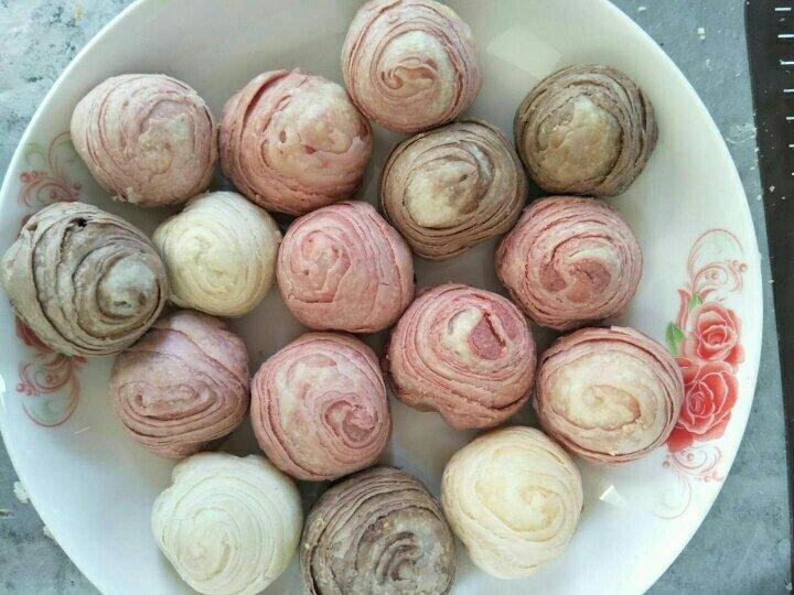 彩色蛋黄酥 螺旋酥 彩酥