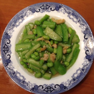 炒毛豆丝瓜