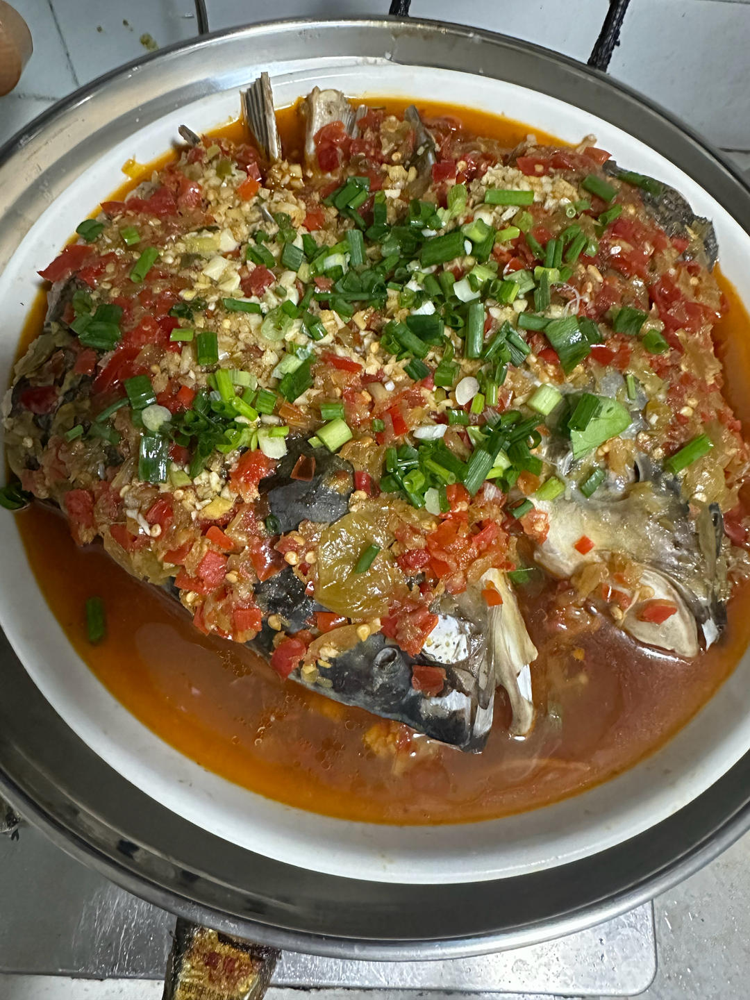 家庭版剁椒蒸鱼头，味道胜比大酒店👍