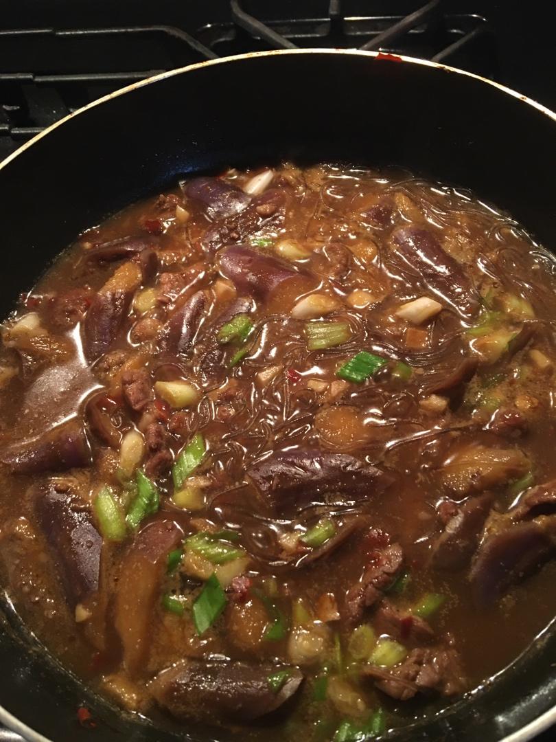 茄子肉末粉丝煲