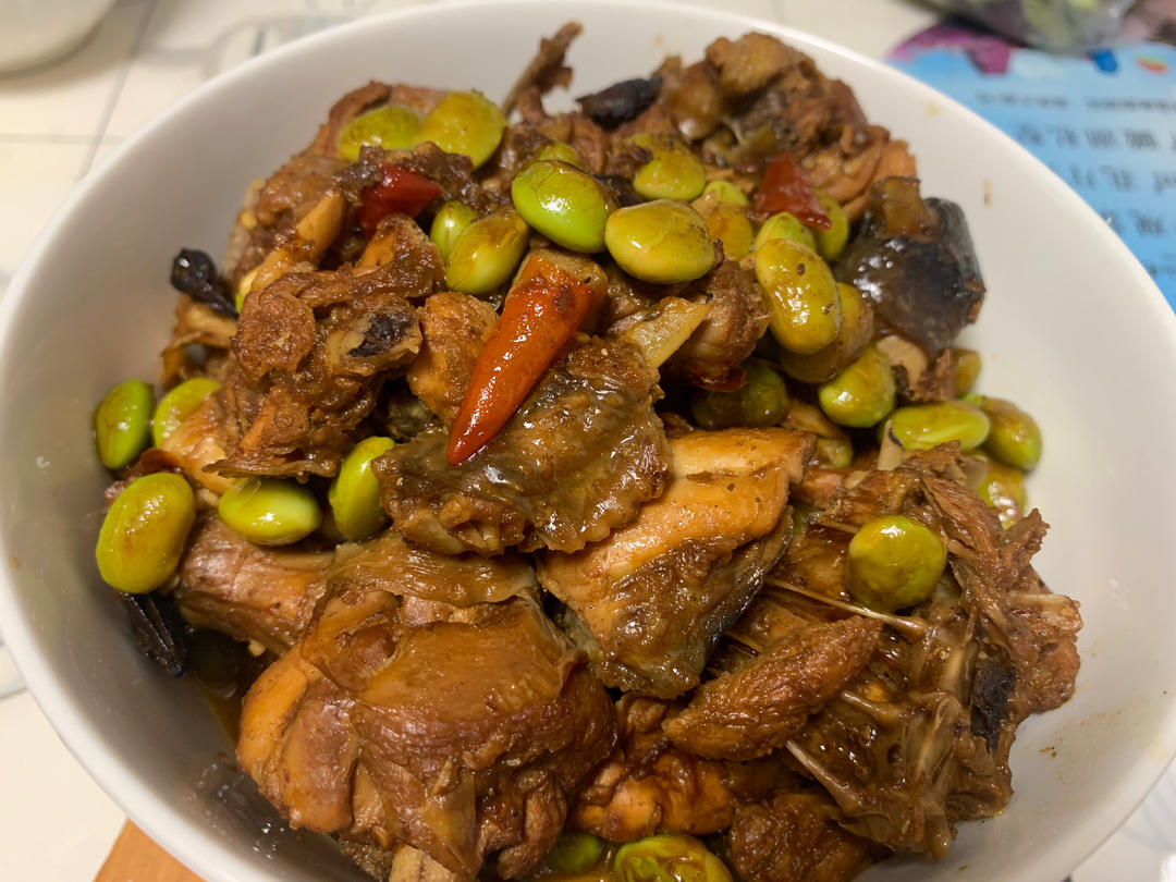 毛豆烧鸡