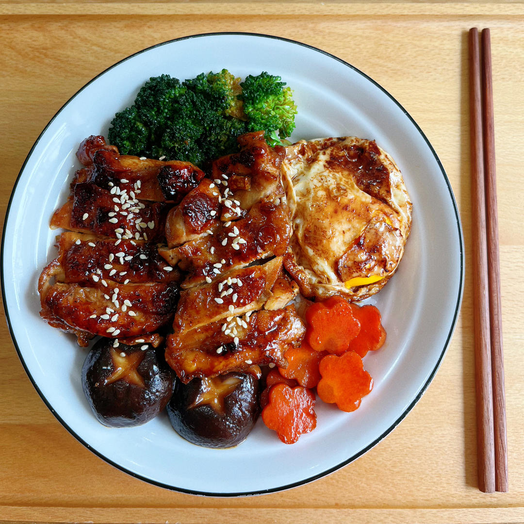 不放一滴油的照烧鸡腿饭