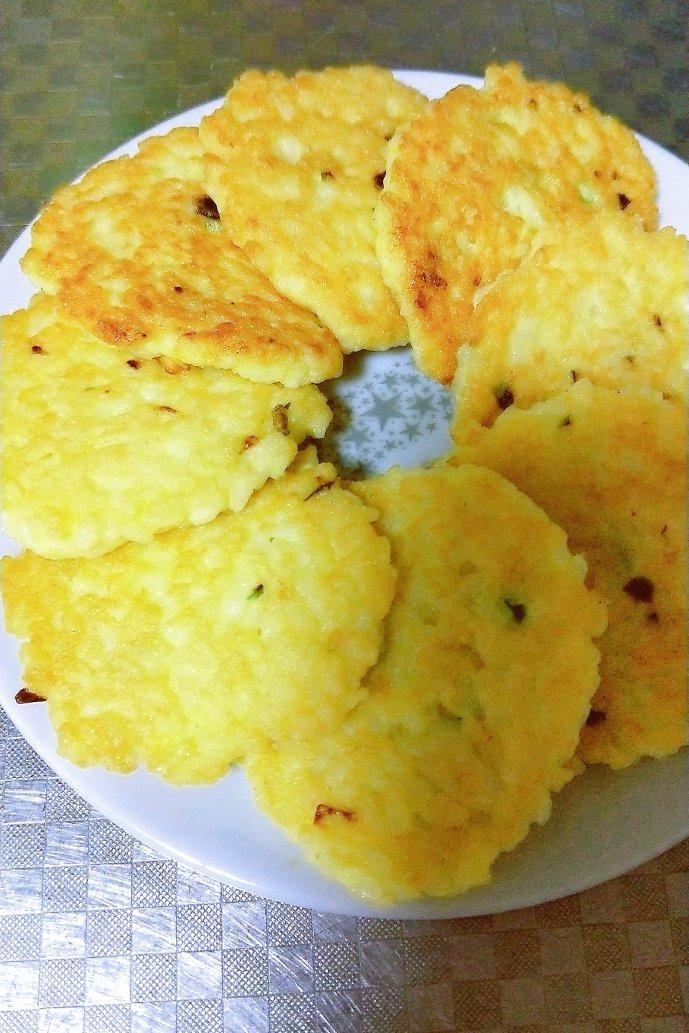 简单易学的早餐米饭鸡蛋饼❤