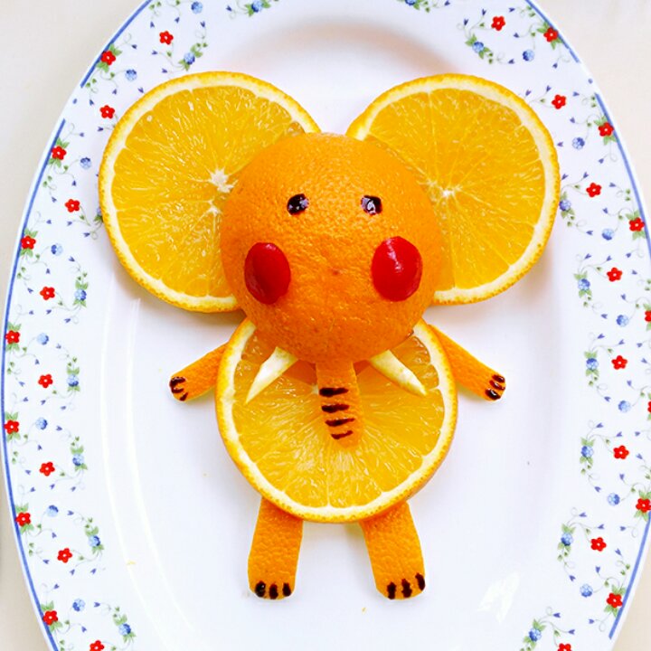 兔子说做的趣味水果拼盘大象