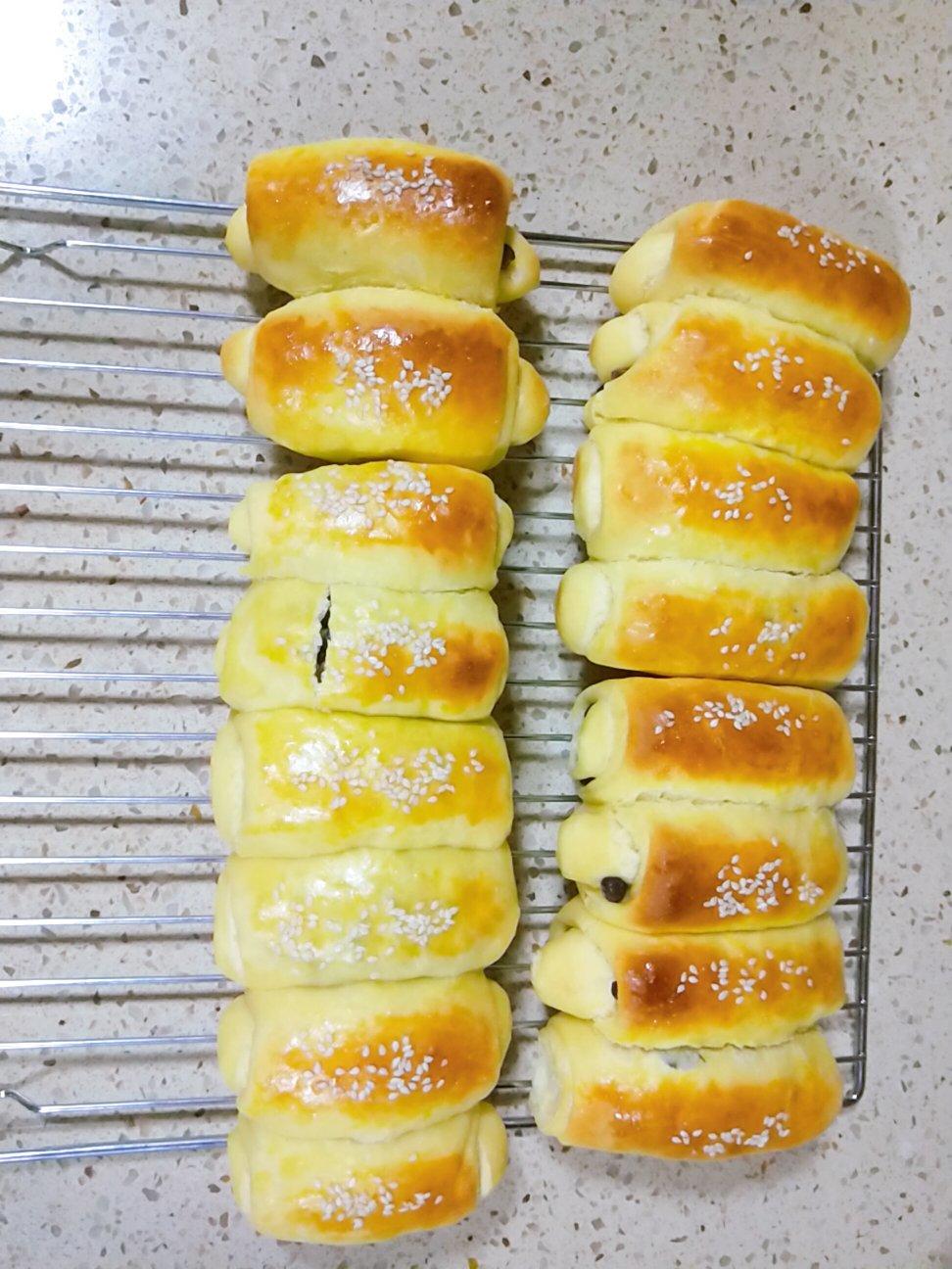 不用揉出膜的松软红豆面包