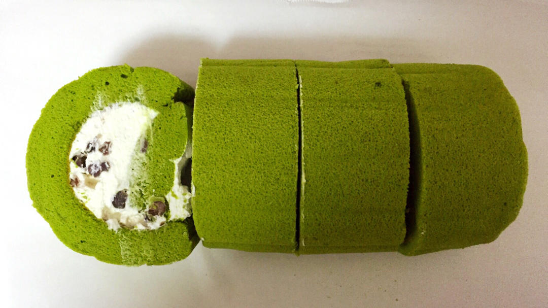 完美抹茶蜜豆蛋糕卷
