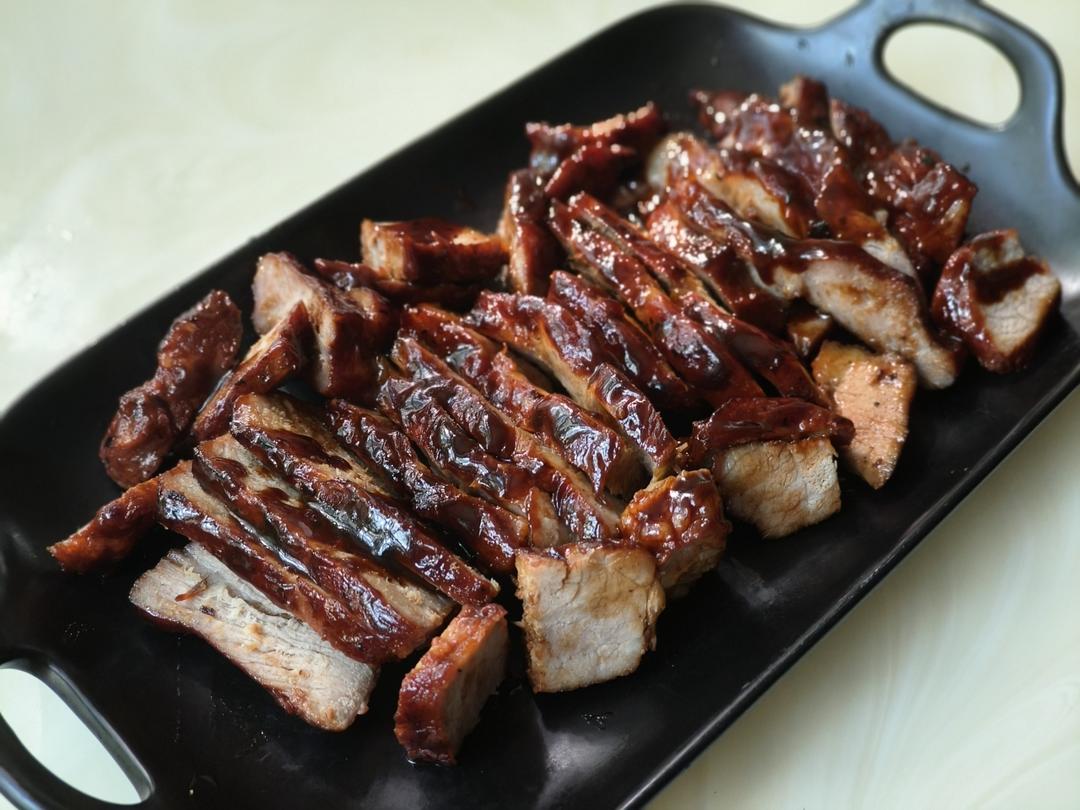 超简单平底锅叉烧肉，多汁味浓不能再快手
