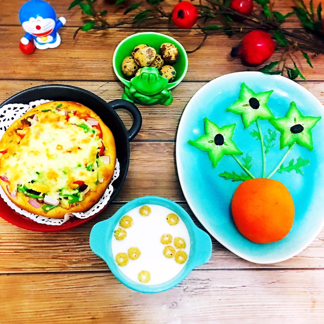 8寸田园培根牛肉肠披萨(附披萨底做法)