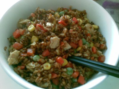 培根酱油炒饭