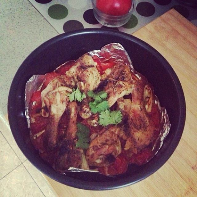 香蒜蕃茄烤鸡腿