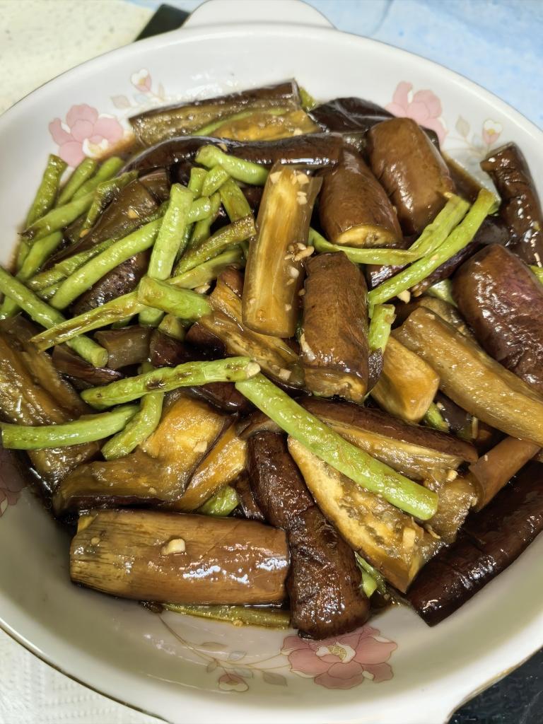 不过油，不盐腌的豇豆茄子