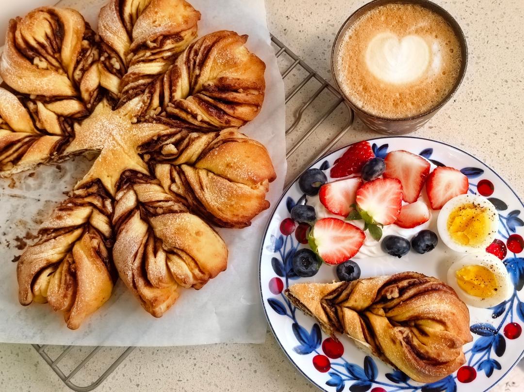 圣诞巧克力雪花面包