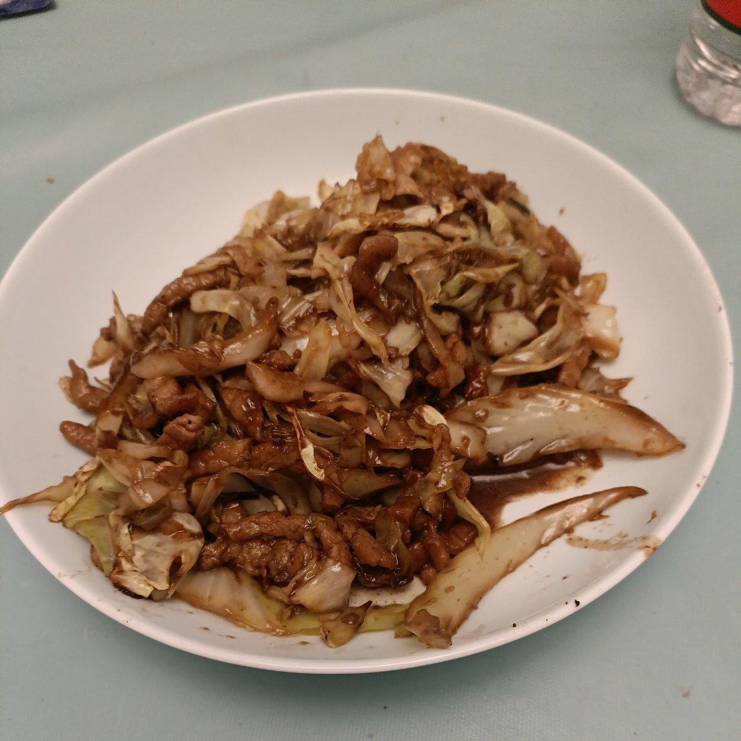 洋白菜炒肉丝（清淡减脂）