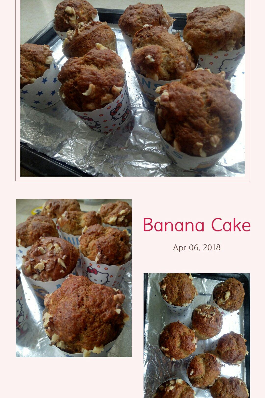 香蕉核桃蛋糕（低油少糖健康版）