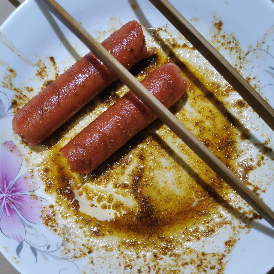 家庭自制烤火腿肠