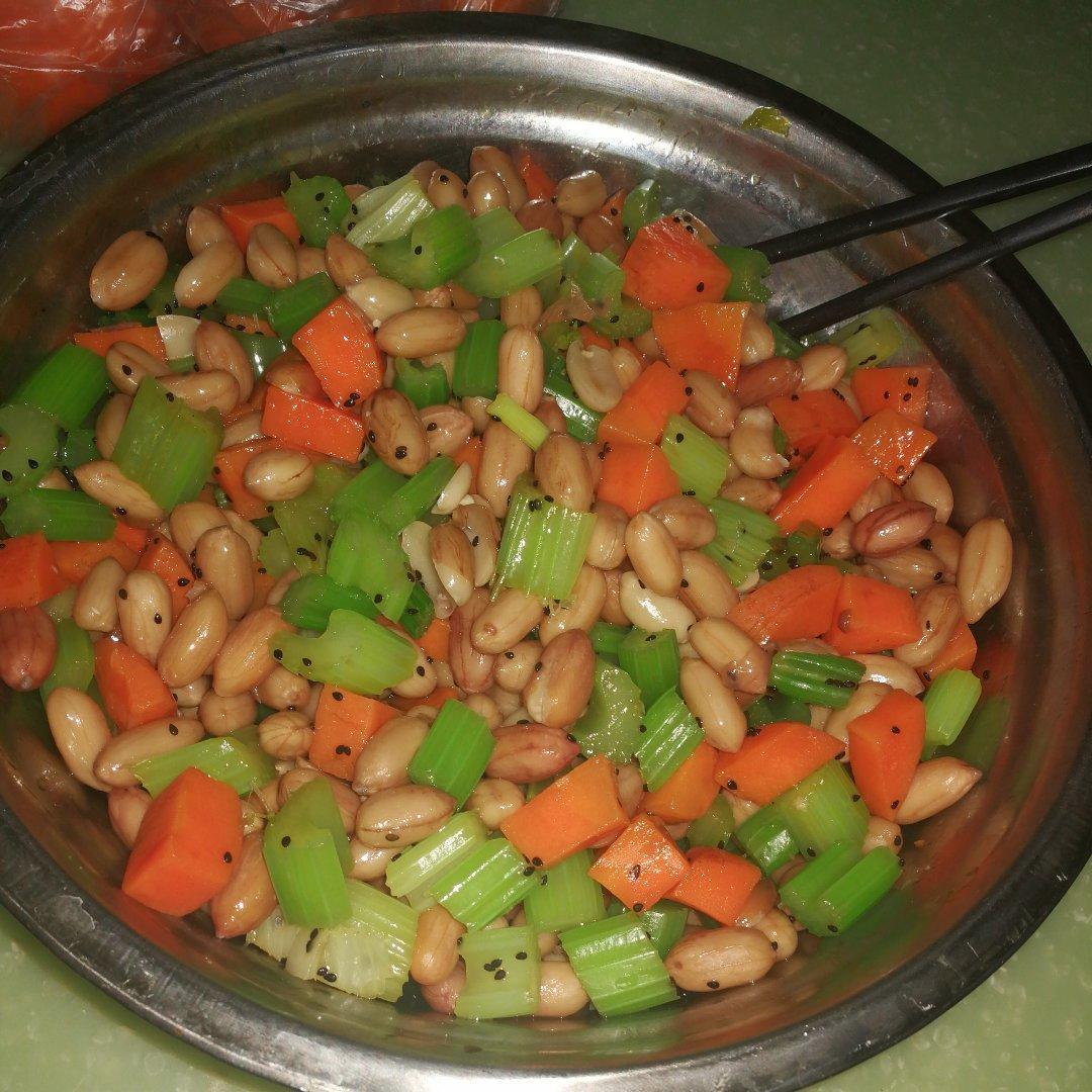 凉拌芹菜花生米胡萝卜