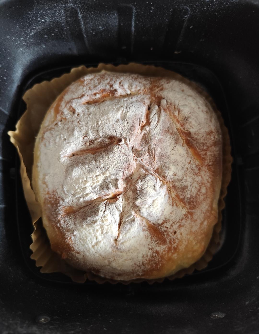 空气炸锅版免揉面包！！！一次成功！