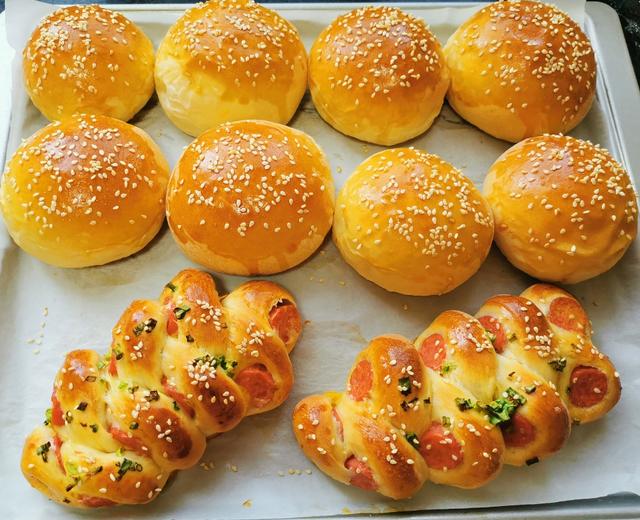 手工汉堡包软面包➕麦穗面包