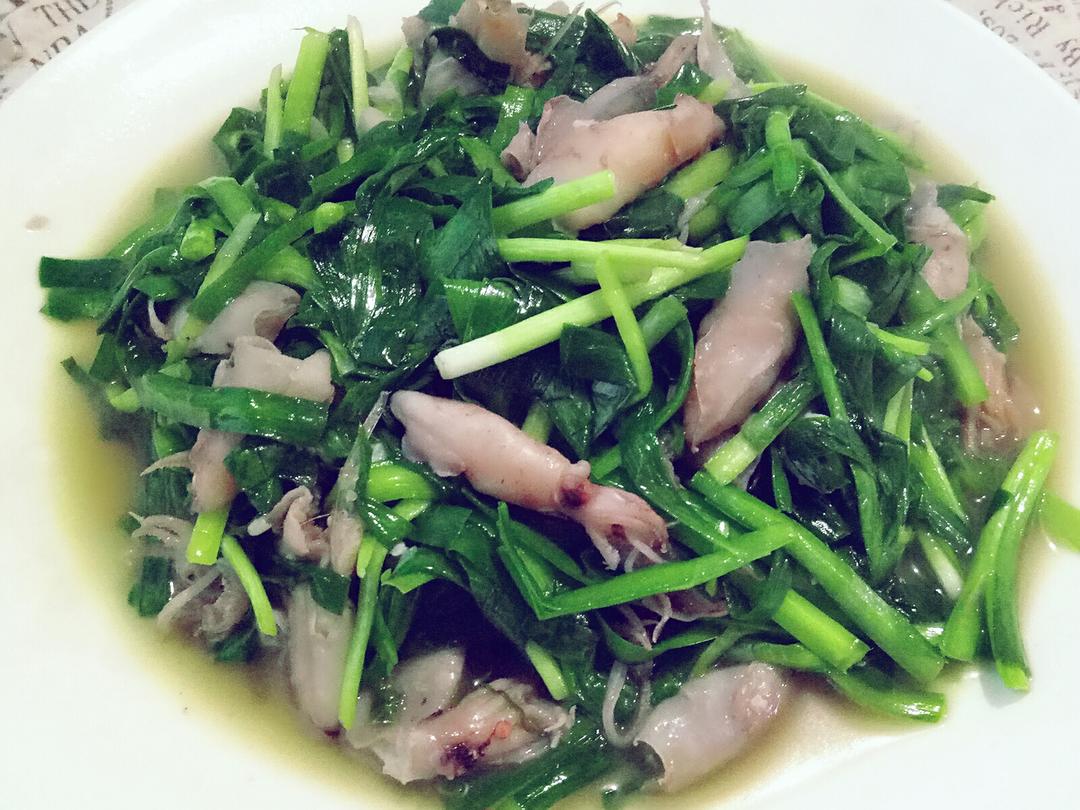 海兔炒韭菜的做法