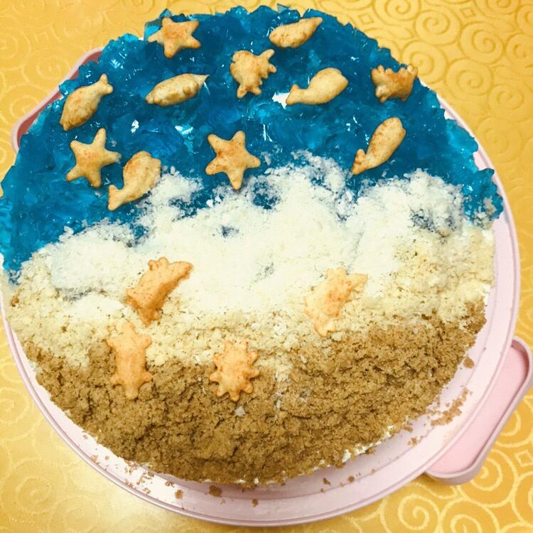 海洋之心(红丝绒酸奶海洋蛋糕)