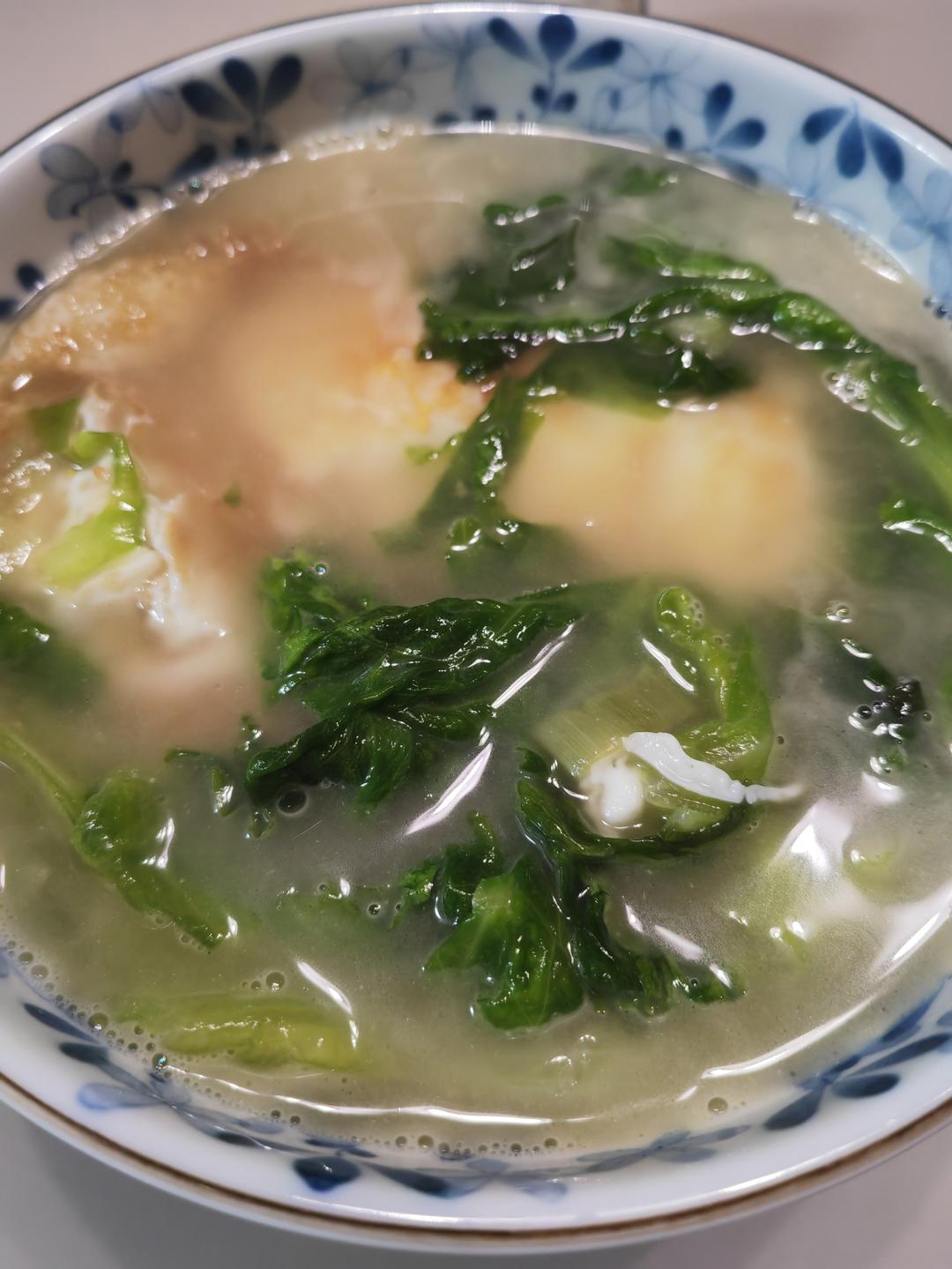 超级刮油掉称的生菜鸡蛋汤