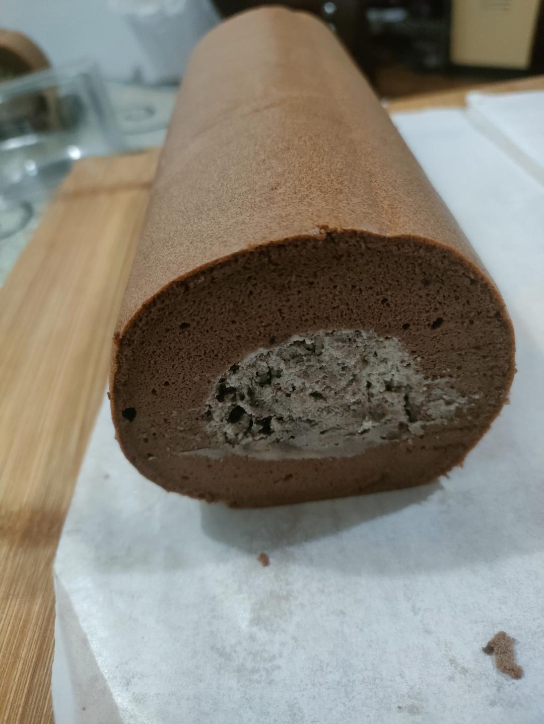 可可蛋糕卷🍰巧克力香缇奶油夹心