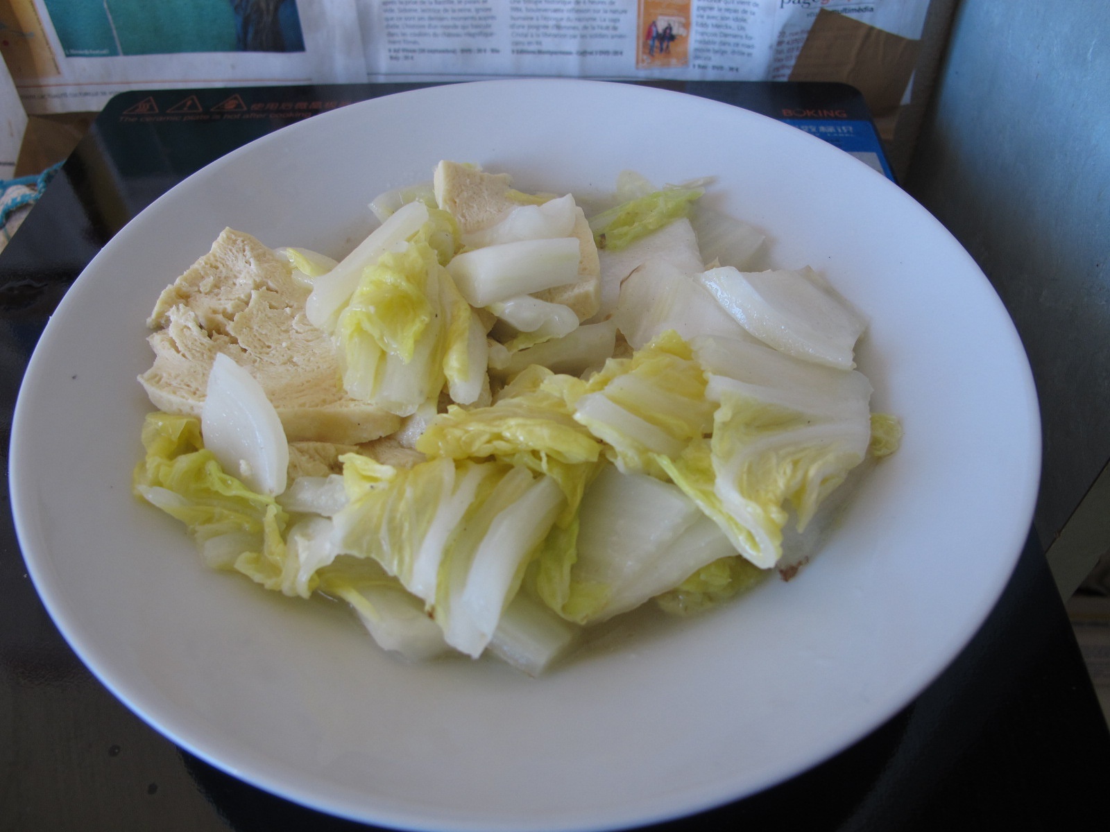 白菜炖冻豆腐（加鸡高汤）的做法