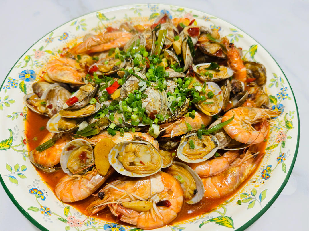 花甲爆炒虾