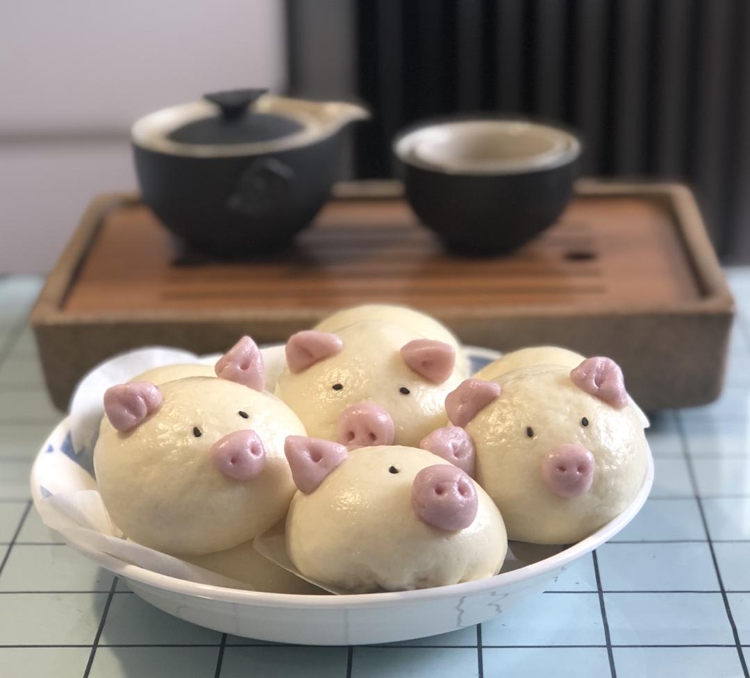 卡通馒头，小猪豆沙包，花样馒头