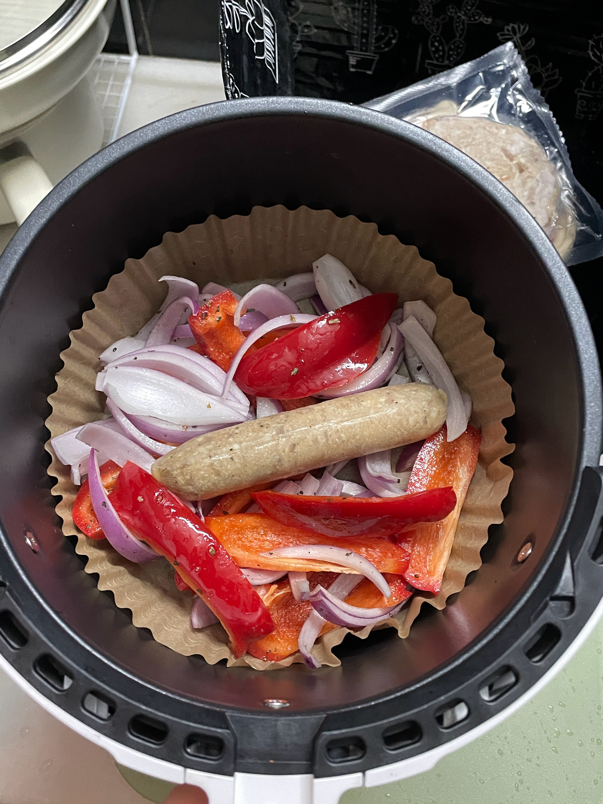 简单素配菜|洋葱烤甜椒-空气炸锅的做法