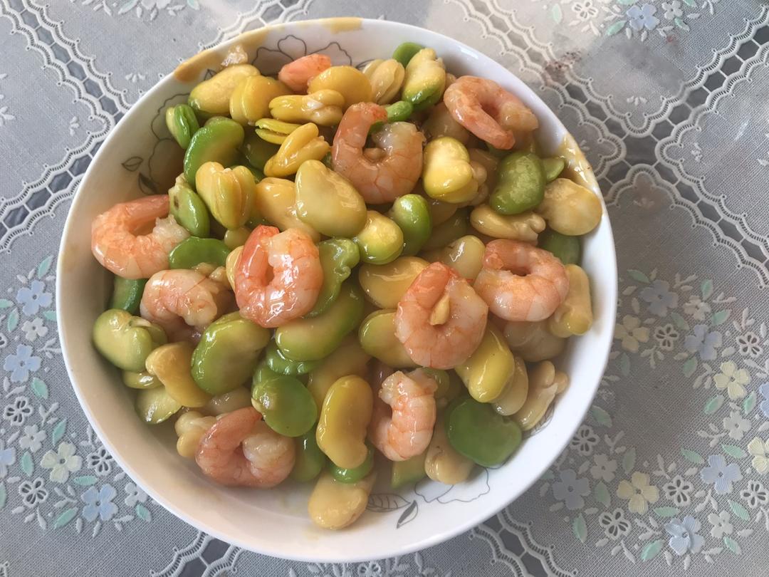 虾仁炒蚕豆