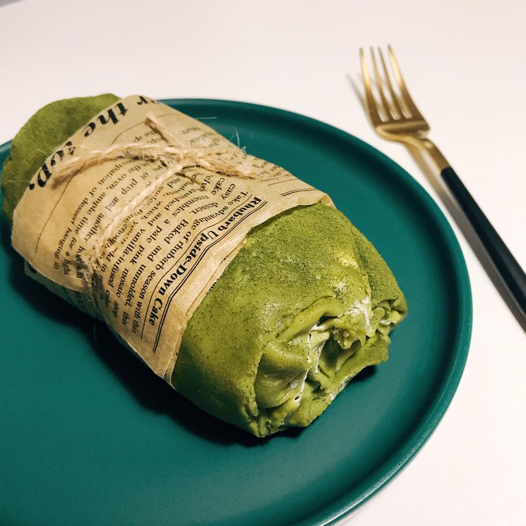 抹茶红豆毛巾卷
