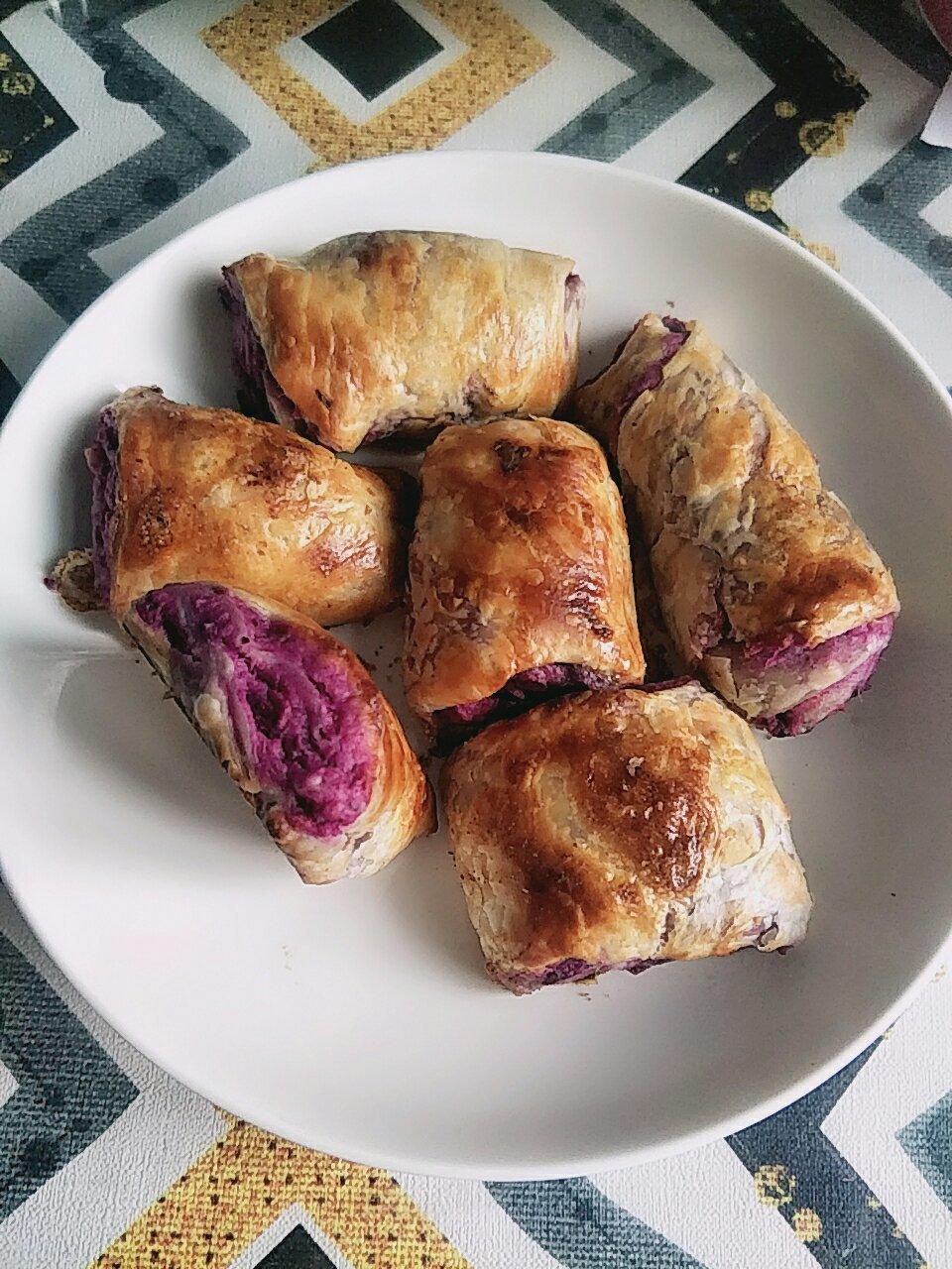 无需揉面❗️巨简单❗️酥到掉渣渣的紫薯酥饼