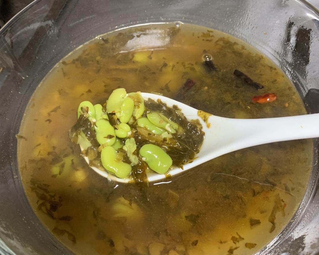 非常好吃😋下饭汤“蚕豆米腌菜汤”的做法